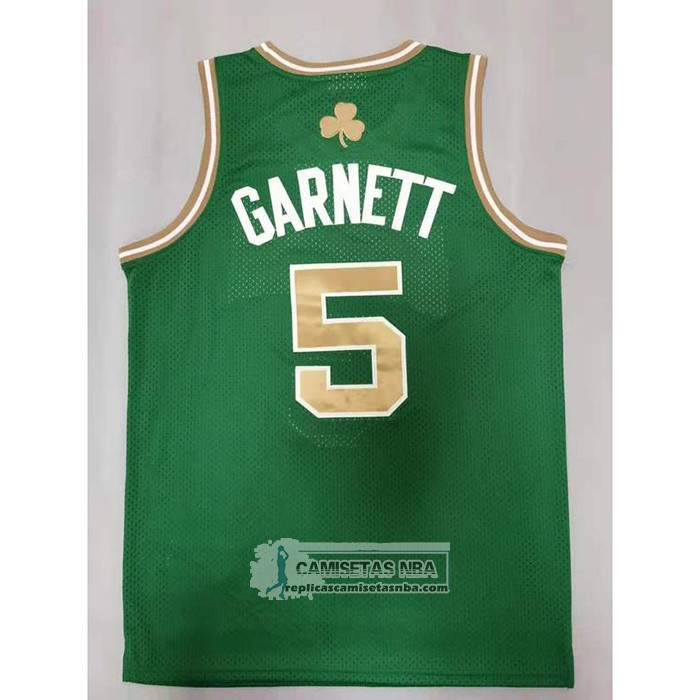 Camiseta Boston Celtics Kevin Garnett NO 5 Mitchell & Ness 2007-08 Verde